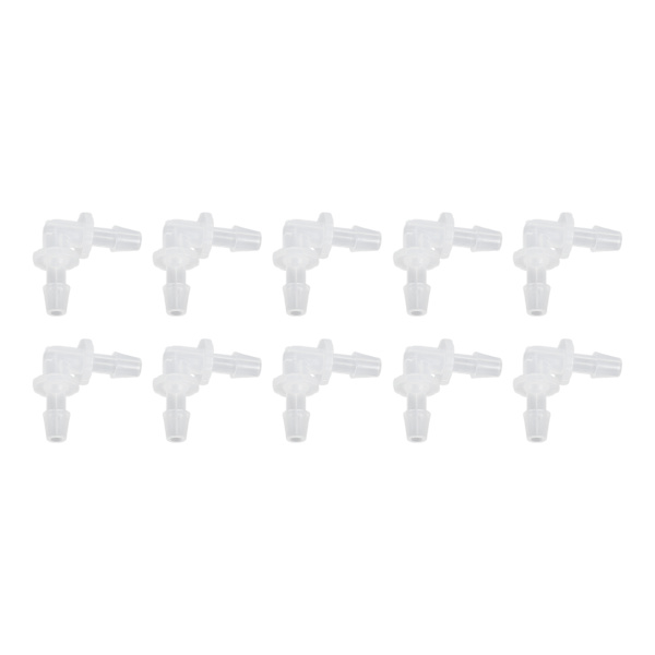 10 st Armbågsslangskarv 90 graders anslutningsadapter L-form Lika diameter Plastkopplingar 4,8 mm
