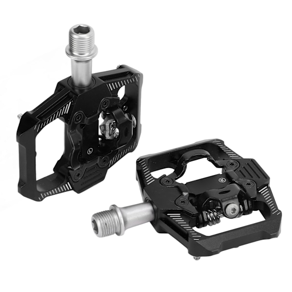 Dobbeltfunktion Cykelpedal Flade Klipsløse Klamper 3 Forseglede Lejer MTB Cykelpedal til SPDSort