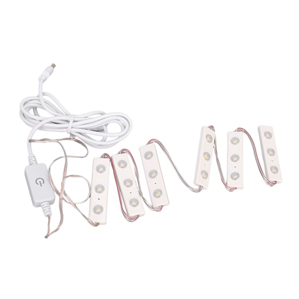 LED Makeup Mirror Light Justerbar Ljusstyrka USB Plug in DIY Mirror Strip Light Bulb 6 Strings (18st Light Chips)