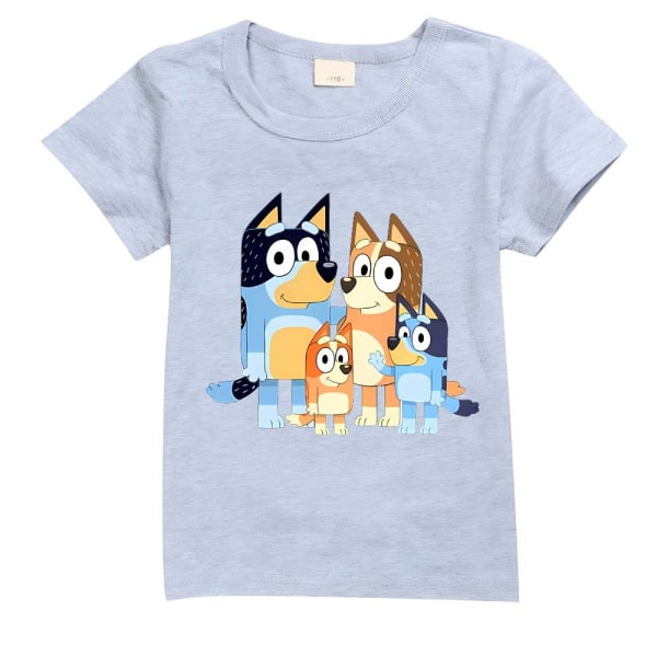 Bluey Barnkläder barns kortärmade T-shirts pojkar och flickor sommarkläder grey 100cm