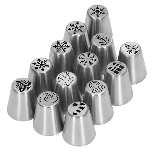 13 stk juleblomst Frosting Tips Dyser i Rustfrit Stål DIY Kage Dekoration Tips til Muffins Dekoration