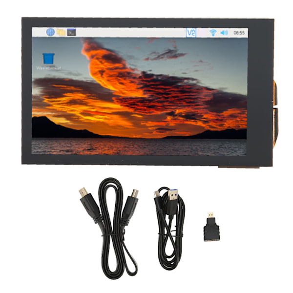 Kapacitiv pekskärm 3,5 tum 5 punkter 480x800 LCD IPS Dimbar 170 graders vinkel pekskärm för RasPi
