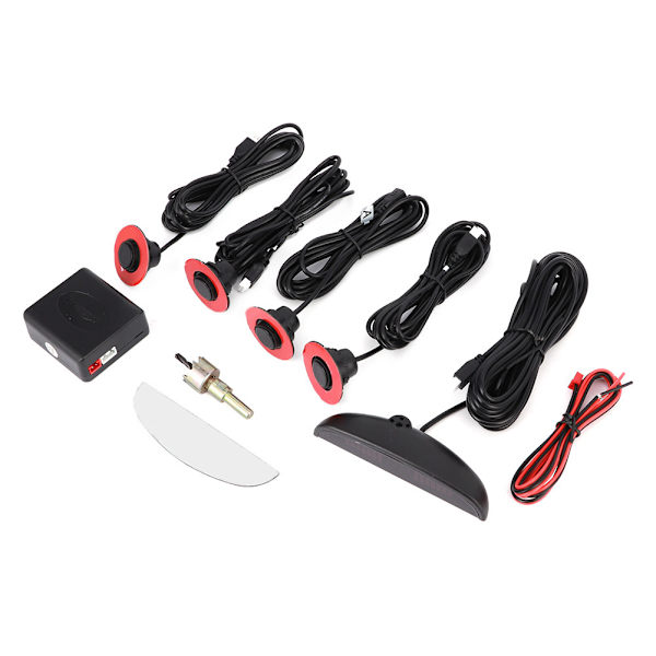 Bilparkeringsassistent med 4 justerbare flade sensorer Bil Backup Radar Summer Alarm