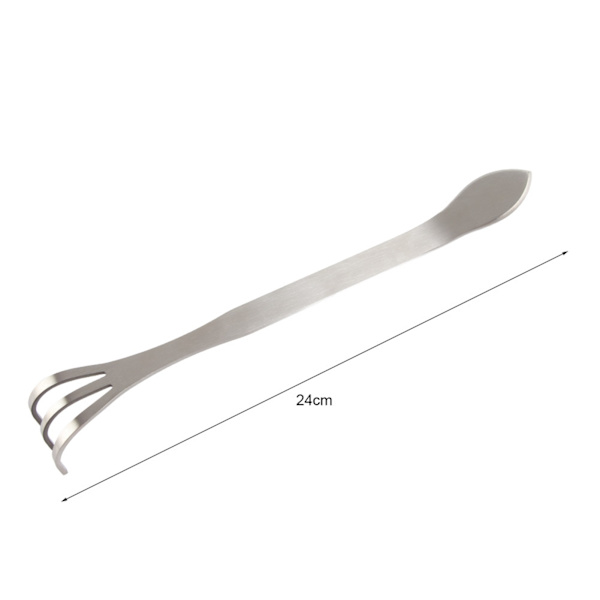 24 cm rustfritt stål 3-tann Hage Rake Hagebruk Kultivator Jordbruksverktøy