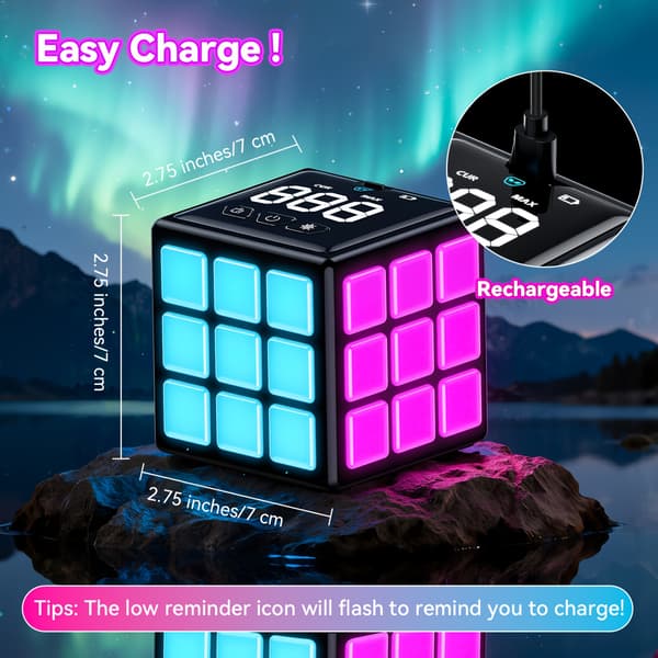 Rechargeable handheld game console Improves brain capacity and memory; stylish children's toy (black). Black