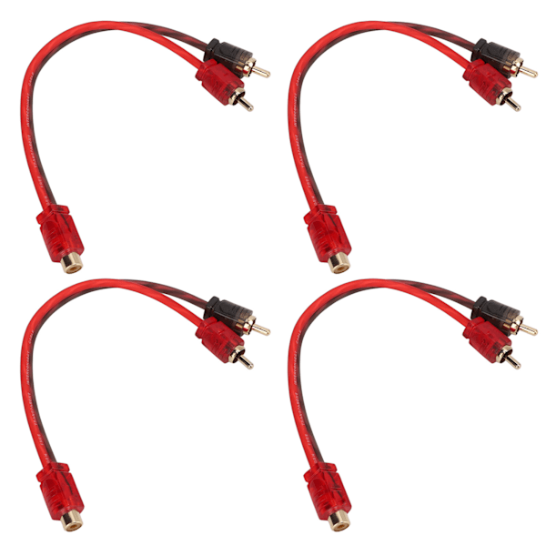 4 STK Bil RCA 1 Hun 2 Han Adapter Y Splitter Højttaler Lydkabel 20 cm lang til enhed med 3,5 mm stik