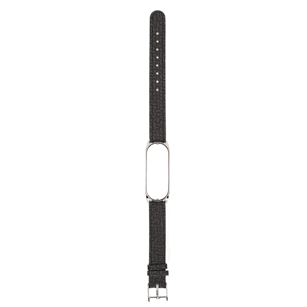 Læderarmbånd med hurtigkobling til læderure i flettet mønster med metalspænde til Xiaomi Mi Band 6 (sort sølv)
