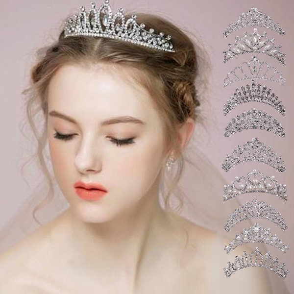 Krystall pannebånd, rhinestone pannebånd for kvinner hår smykker bryllup pannebånd Crown Party tiaraer