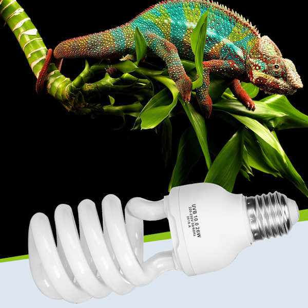 E27 26W Ørken Reptil Terrarium Lampe UVB Kalsium Ultrafiolett Lampe 220-250V 10.0