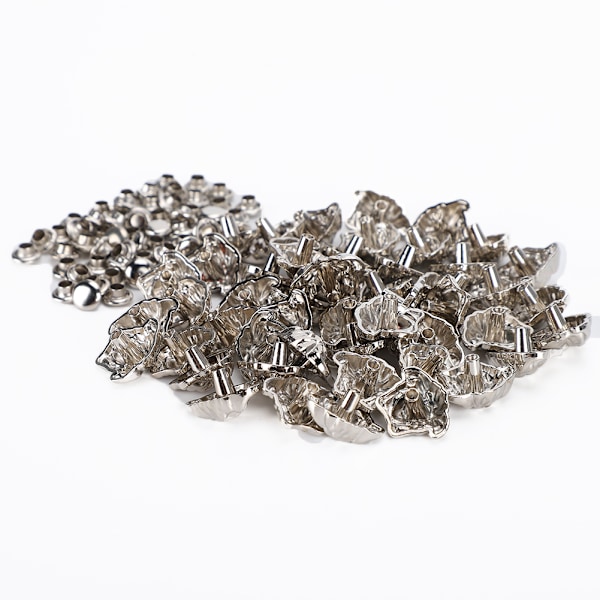 50 set Nit Stud Alloy Dekor Nit för Armband Väskor Kläder DIY Läder CraftSilver