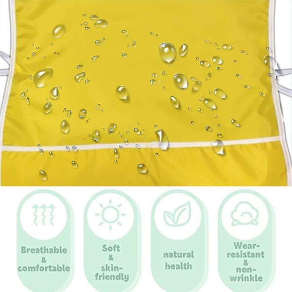 Vattentätt målningsförkläde med ficka för klassrumsgemenskapsevenemang Hantverk Konstmålningsaktivitet yellow