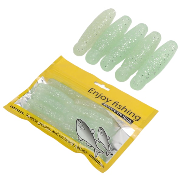 10 stk Fiske Soft Bait Kunstig Bie Pupa Potet Agnet Langt Kast Legg Til Salt Agnet 6cm 8g Lysende