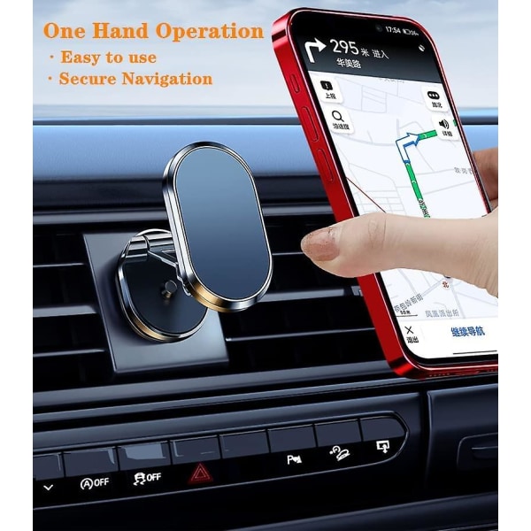 Legering sammenleggbar magnetisk biltelefonholder, ny telefonholder for bil, 360 roterbar magnetisk mobiltelefonfeste