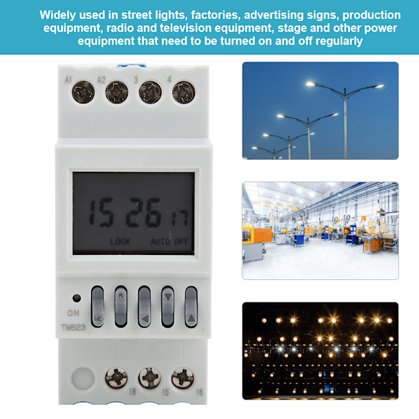 TM623 Timerbryter Latitude Automatisk Justering Smart Switch Timer 8 På 8 Av AC220V