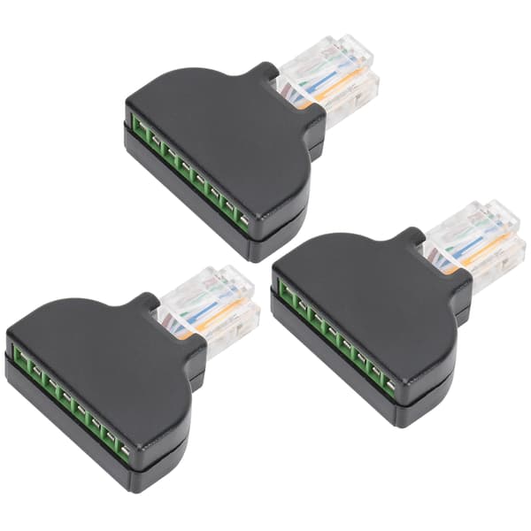 【NX】3 sæt RJ45 han til 8-bens skrueterminalstikadapterstik til AV Digital