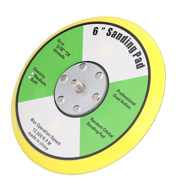 Krog- og øjestykke-støtteplader Luft-slibemaskine PU-støtteplade til slibning Polering Buffing 6in 5/16inx24 Tråd 12000RPM