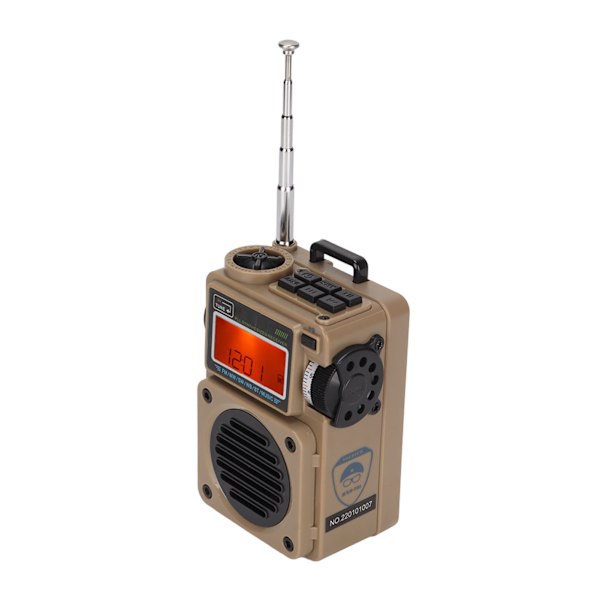HRD‑701 Digitaalinen Radio Täyden Kaistan Ajoitustuki Muistikortti Kannettava Bluetooth-radio Musiikkisoitin Kotiin Ulkokäyttöön Khaki