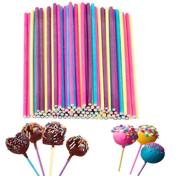 100 st Lollipop Sticks, Marshmallow Sticks, Food Safety Creative Multi-function Lollipop Sucker Sticks 150*3,5 mm