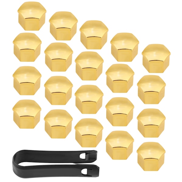 20st 17mm Universal bildäck Hjulnavskydd Luggmutter Bult Skruvskydd Skyddslock Guld
