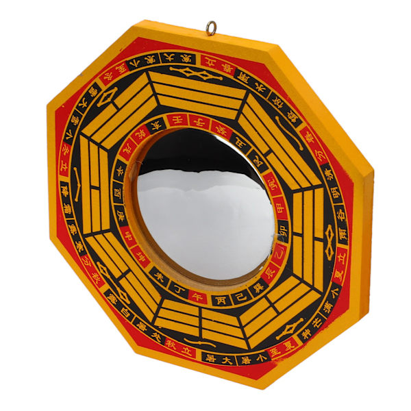 Bagua-speil Feng Shui 8 tommer konveks utseende Treplate Metall Kinesisk Feng Shui dekorasjon for innflyttingspresang
