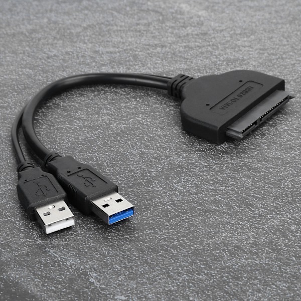 USB3.0 til SATA-kabel Datamaskin tilkoblet harddisk konvertering Dataoverføring C0108Svart