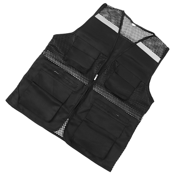 Reflekterande arbetsväst Flera fickor Mesh-design Hög synlighet Andningsbar säkerhetsväst med reflekterande remsor