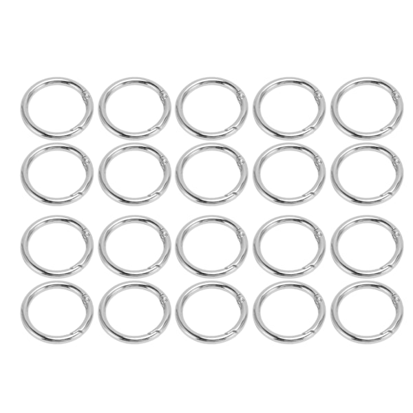 20st Spring O-ringar 1,57 tum Diameter 0,2 tum Tjock Stark Koppar Säker stängning Fjäderspännen för handväska Väska Smycken DIY Silver Färg