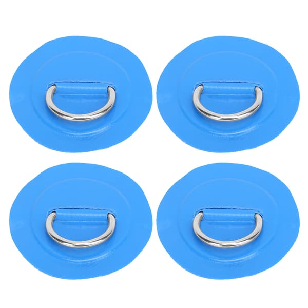 4 stk PVC-lapp med elastisk tausett D-ring lapp bungee tausett rustfritt stål D-ring pute blå