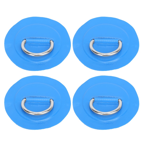 4 stk. PVC Patch Elastisk Reb Sæt D-Ring Patch Bungee Cord Sæt Rustfrit Stål D-Ring PadBlå