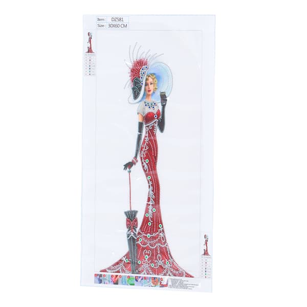 DIY Rhinestone-maleri Elegant Dame Mønster Krystallmaleri Broderi Bilde Dekor KitDZ581