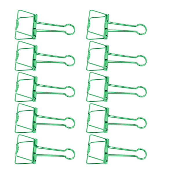 51 mm 30 stk. Binder Clips Stærk Spændekraft Metal Hul Hale Clips Mini Binder Clips Papirklemmer til Kontordokument Grøn