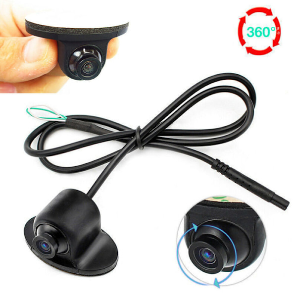 12V Mini CCD Coms HD Nattseende 360° Bil Bakre Fram Sidovy Backup Kamera