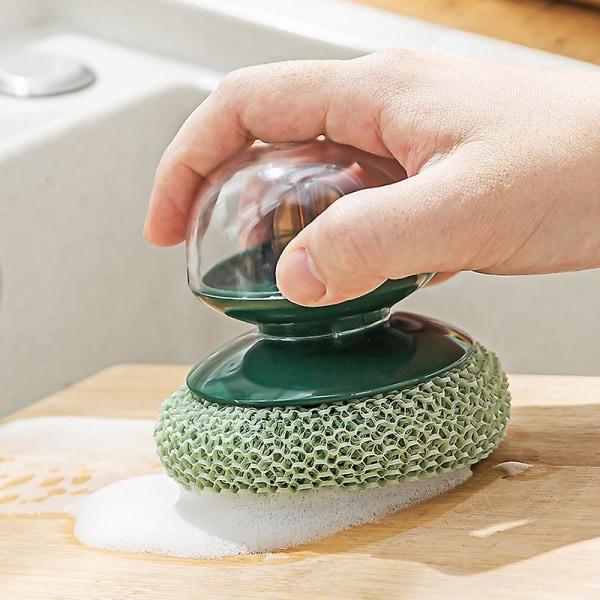 Lazy Pot Vaskebørste Kjøkken Stål Ball rengjøringsbørste skader ikke potten White