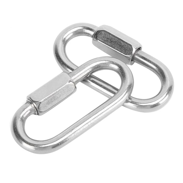 2 stk. Hurtigkobling D-Formet Låsekarabiner i Rustfrit Stål med Hex Skrue til Klatring (5 mm)