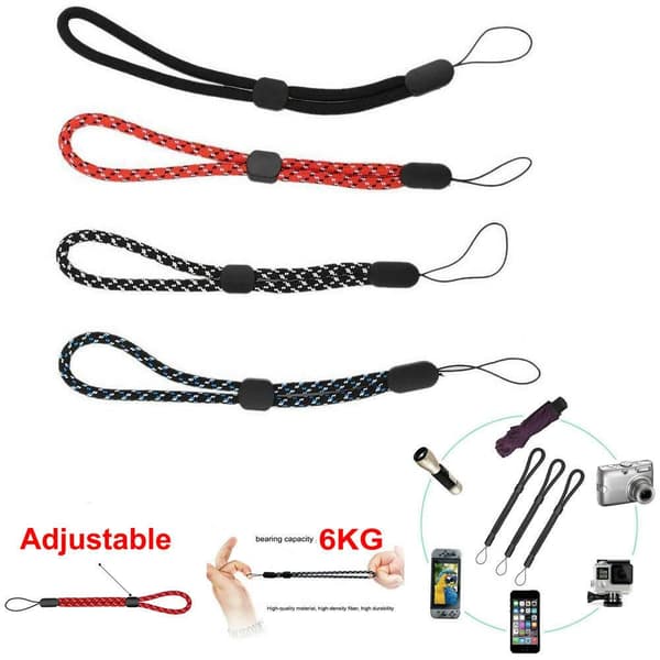 pcs Adjustable wrist straps with removable button Kompatibel med mobile phone, camera, flashlight, key rings