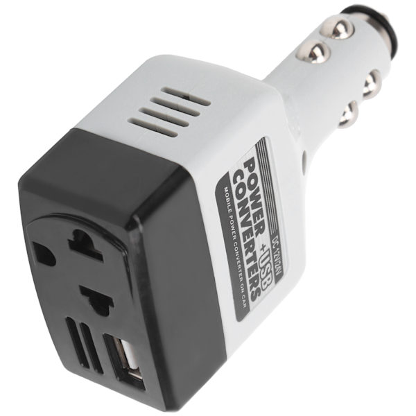 12V/24V Mobil Strømkonverter USB Biloplader til mobiltelefonopladning Sort