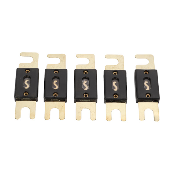 5 stk/sett 12V/24V/32V 100A ANL bladsikring gullbelagt stor størrelse for bilstereovideosystem