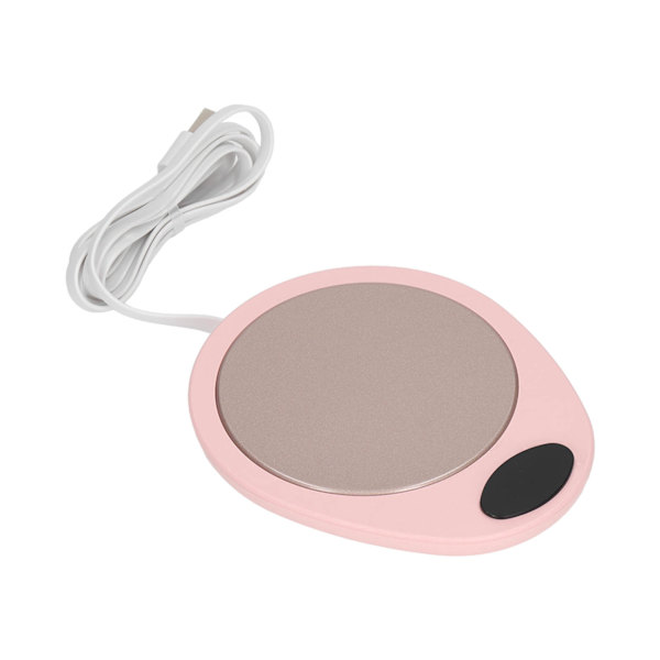 USB-mugg varmare konstant temperatur vattentät justerbar elektrisk dryckesuppvärmningsplatta för keramiska kaffekoppar Rosa Vit