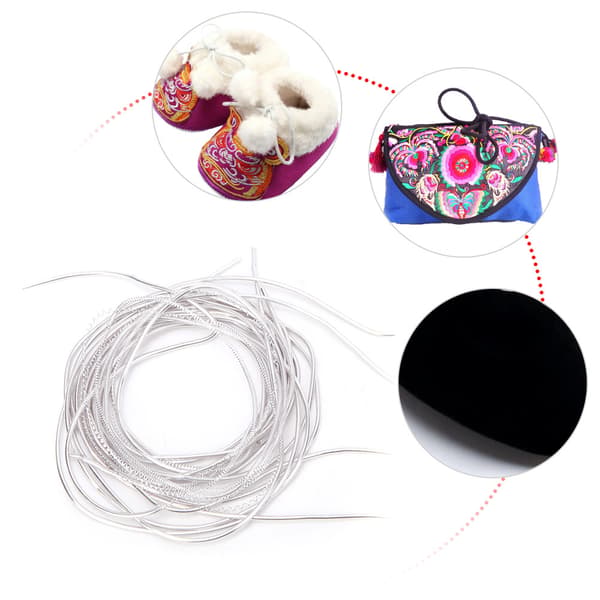 【NX】Brodertråd Koppartråd Sysöm Sömnad Glans 1,5 mm Dia. Manuell DIY StringSand Silver