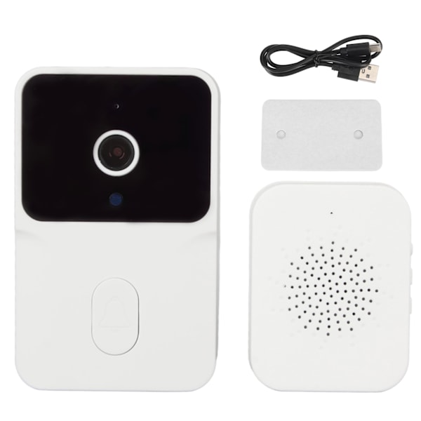 WIFI Video Dørklokke HD 1080P IR Nattesyn Fjernbetjent Visuel Intercom Dørklokke til Hjemmet Hvid