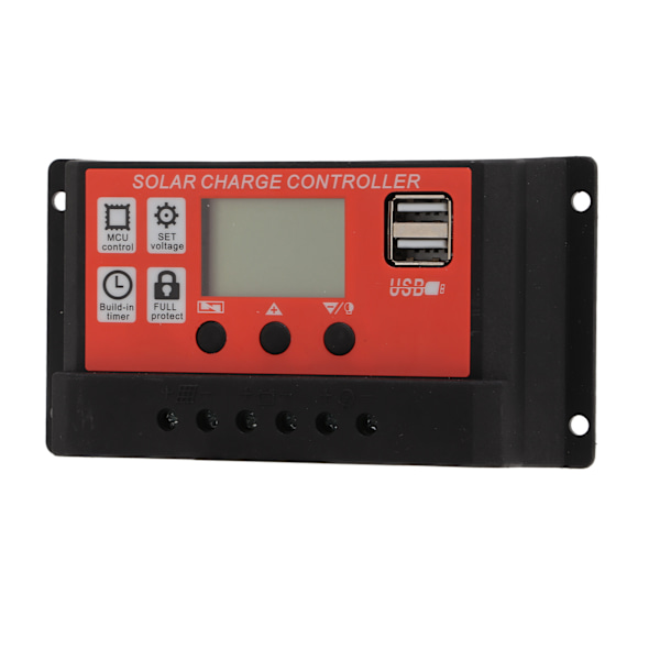PWM Auto Solcellsladdningsregulator LCD-display Dubbla USB Solpanelregulator 12V/24V50A