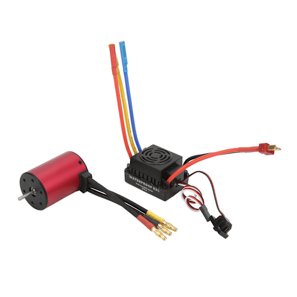 S3650 2300KV Vedenkestävä Harjaton Moottori + 60A Harjaton ESC T-Pistoke Uros 1/10 RC-Auton Parannusosa