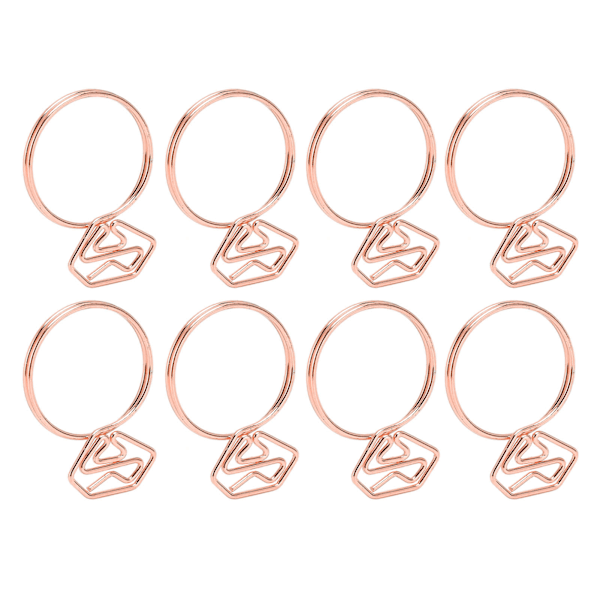 100 stk søte papirklemmer Ringstil Anti-skli Robust galvanisert metall stilige gem for familie kontor skole roségull