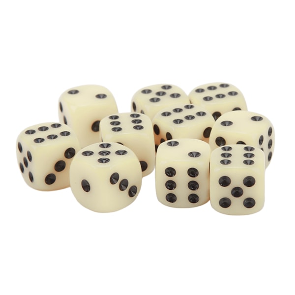 30 kpl Noppasetti 16MM Muovi 6-Sivuinen Pyöristetyt Kulmat Noppakupit Pöytäpeleille Lautapeleille Beige