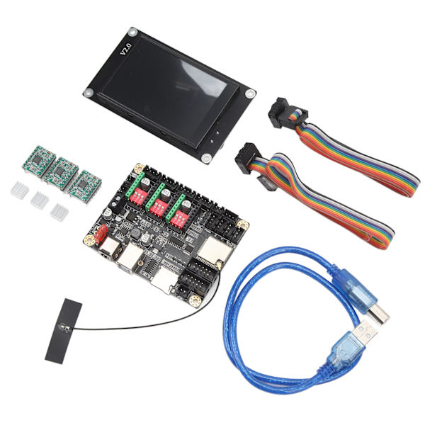 CNC Engraver Control Board 32-bitars WiFi Offline Controller med 3,5-tums pekskärm och stegmotordrivrutin 12‑24VDC