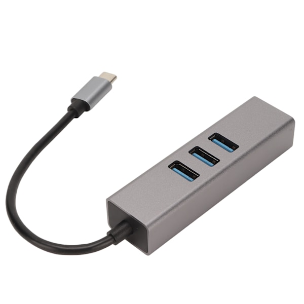 USB C Hub USB C - RJ45 -sovitin 5 Gbps Plug and Play USB-telakointiasema Windowsille OS X:lle Linuxille Hopeaharmaa