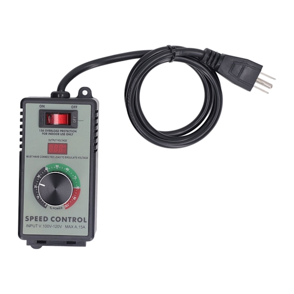 Fläkthastighetskontrollomkopplare AC-motor Elektrisk variabel regulator US-kontakt 100-120V