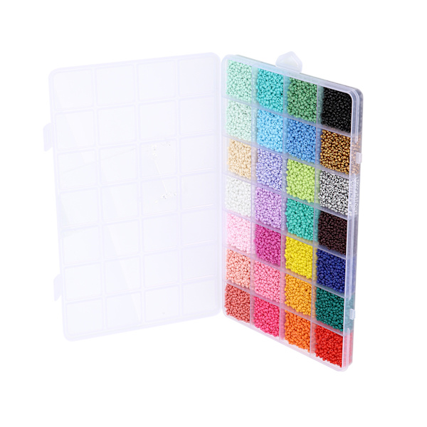 14000 stk armbåndspærler 28 farger 2 mm glassfrøperler for smykker gjør DIY Art
