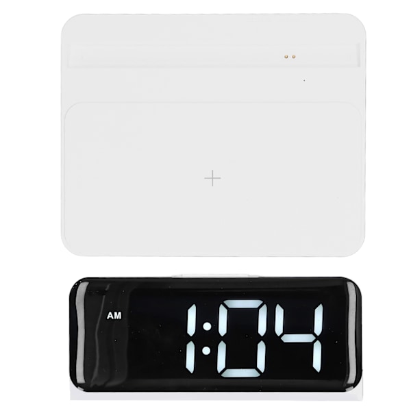 Väckarklocka Trådlös laddare Vit USB-utgångsgränssnitt Snabbladdning LED-display Justerbar volym Elektronisk utrustning