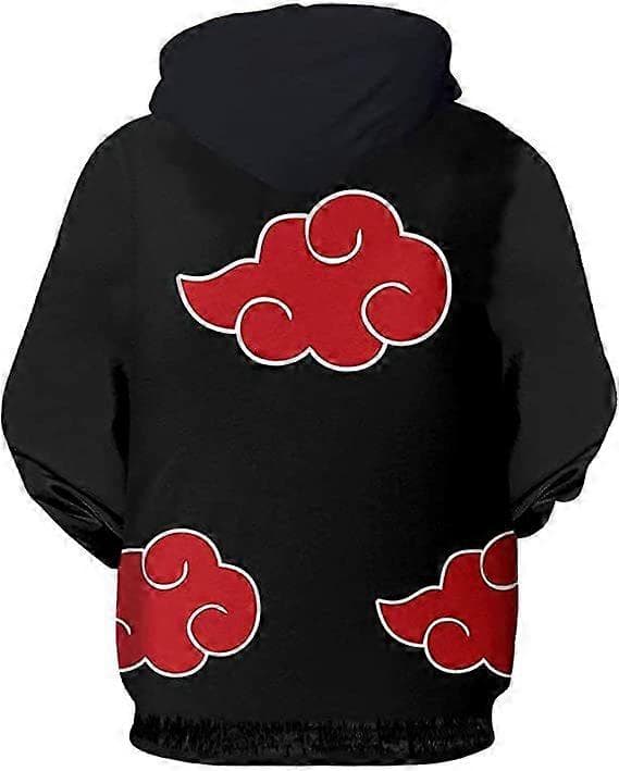 Naruto Akatsuki -organisaation 3D-painetut hupparit M